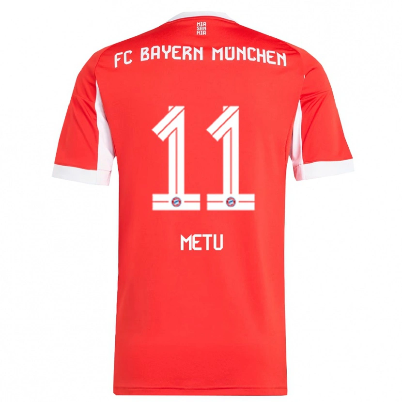 Danxen Mænd Emilian Metu #11 Rød Hvid Hjemmebane Spillertrøjer 2025/26 Trøje T-Shirt