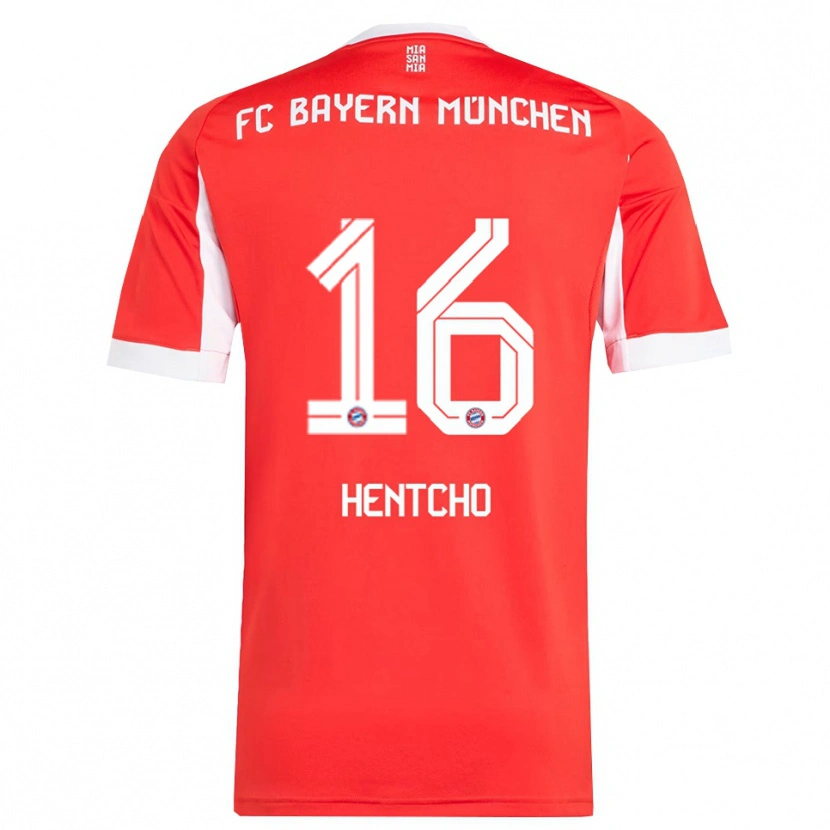 Danxen Mænd Aristide Hentcho #16 Rød Hvid Hjemmebane Spillertrøjer 2025/26 Trøje T-Shirt