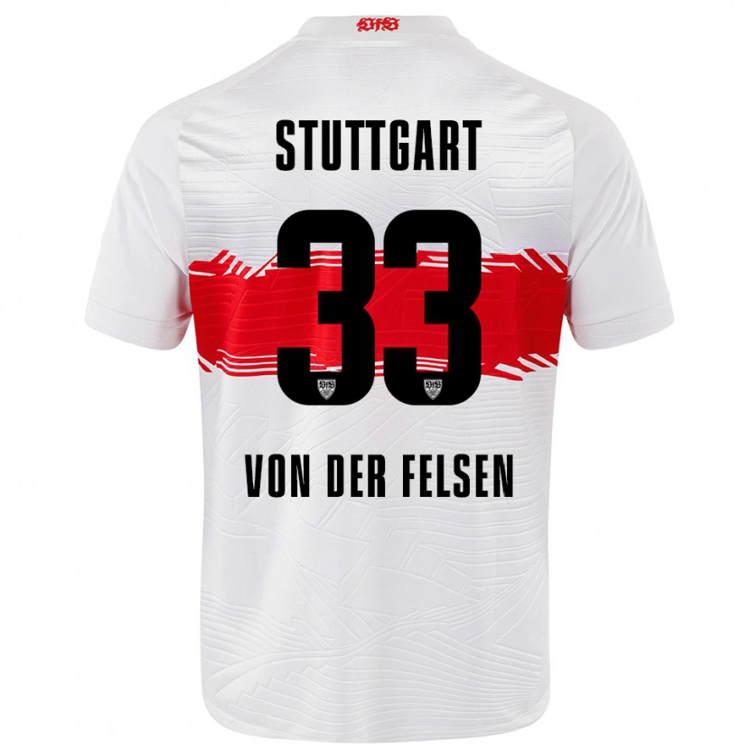Danxen Mænd Jerik Von Der Felsen #33 Hvid Rød Hjemmebane Spillertrøjer 2025/26 Trøje T-Shirt
