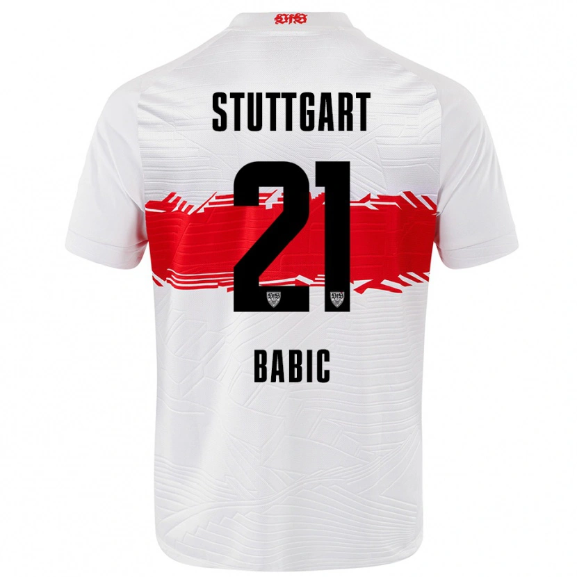 Danxen Mænd Emma Babic #21 Hvid Rød Hjemmebane Spillertrøjer 2025/26 Trøje T-Shirt