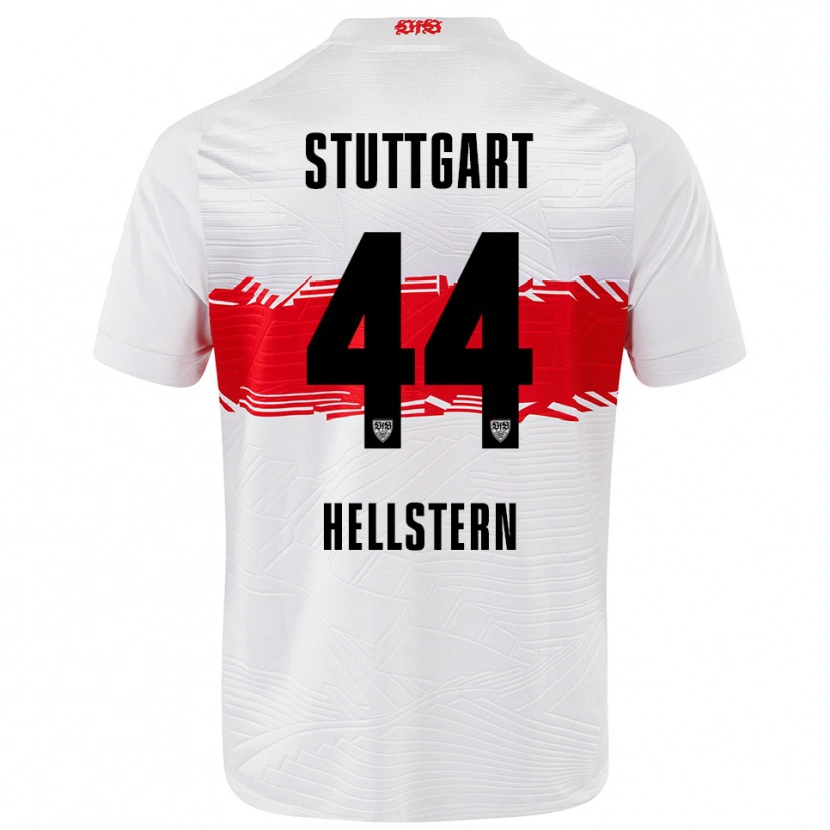 Danxen Mænd Florian Hellstern #44 Hvid Rød Hjemmebane Spillertrøjer 2025/26 Trøje T-Shirt