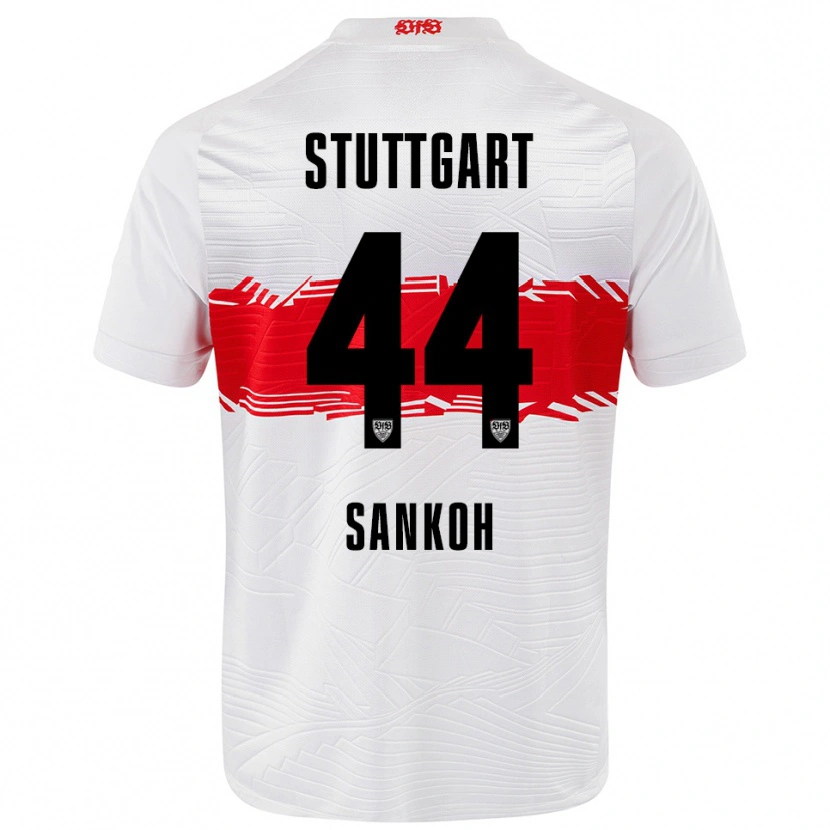 Danxen Mænd Mohamed Sankoh #44 Hvid Rød Hjemmebane Spillertrøjer 2025/26 Trøje T-Shirt