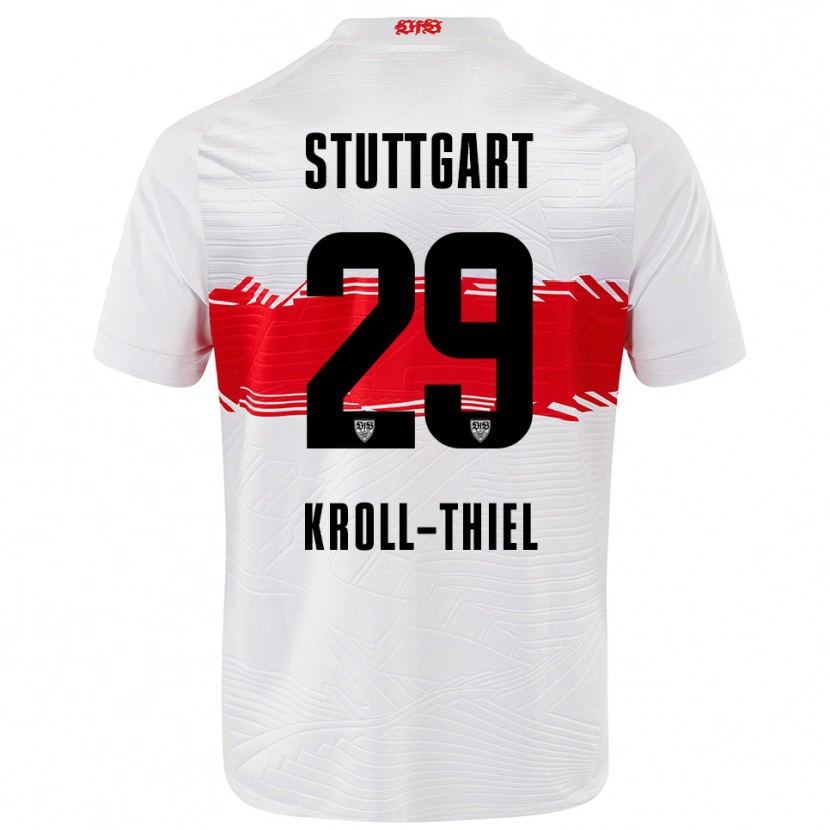 Danxen Mænd Colin Kroll-Thiel #29 Hvid Rød Hjemmebane Spillertrøjer 2025/26 Trøje T-Shirt