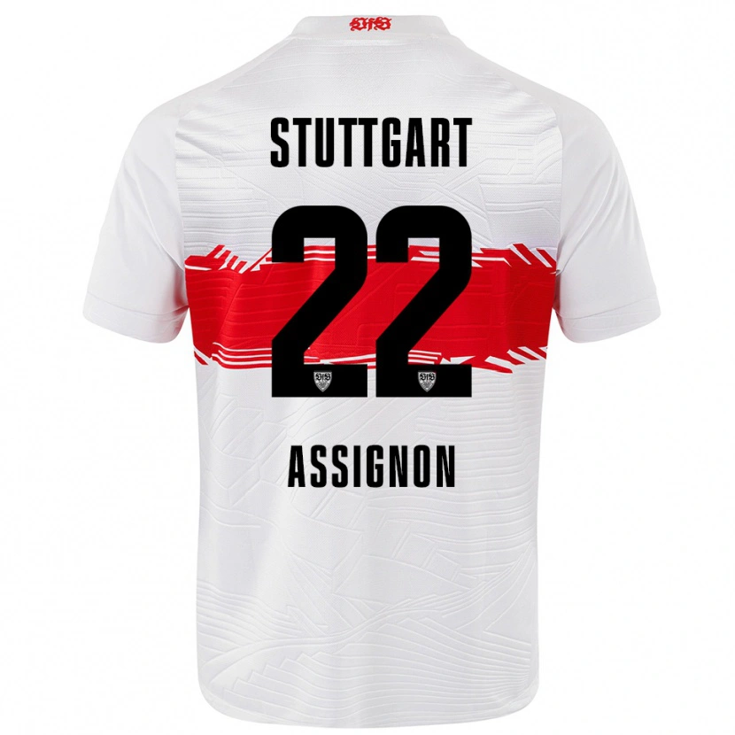 Danxen Mænd Lorenz Assignon #22 Hvid Rød Hjemmebane Spillertrøjer 2025/26 Trøje T-Shirt