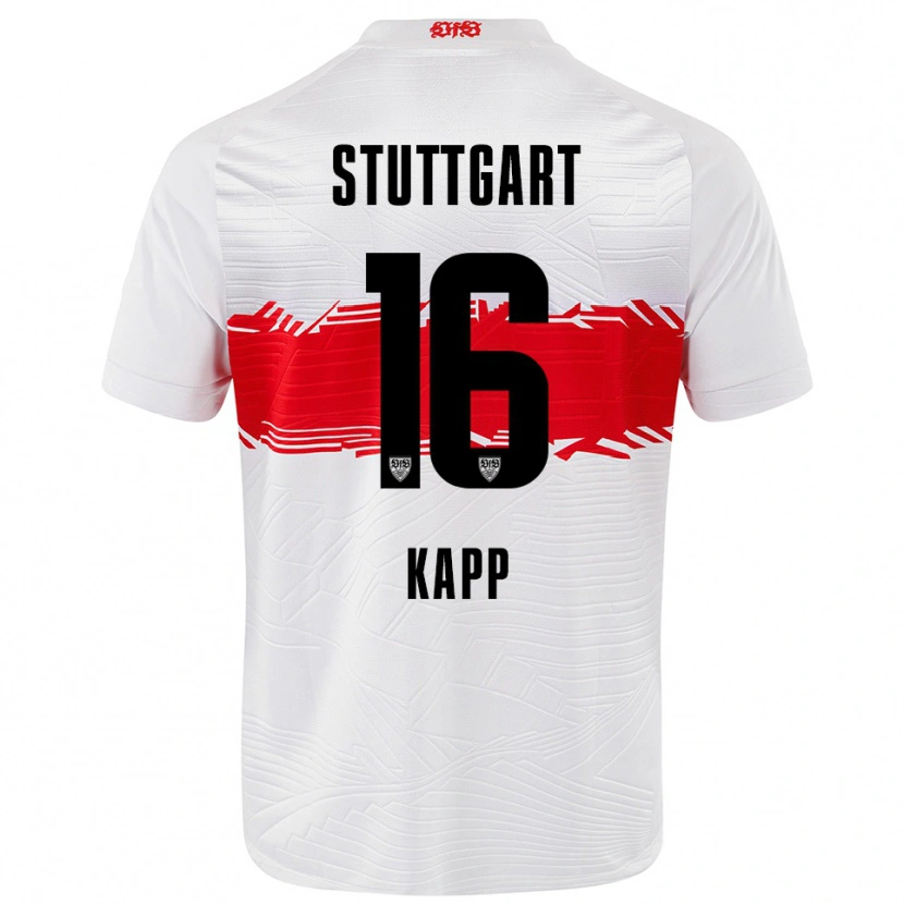 Danxen Mænd Patrick Kapp #16 Hvid Rød Hjemmebane Spillertrøjer 2025/26 Trøje T-Shirt