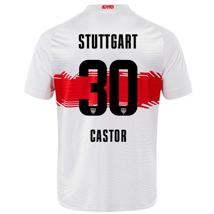 Danxen Mænd Joy Castor #30 Hvid Rød Hjemmebane Spillertrøjer 2025/26 Trøje T-Shirt