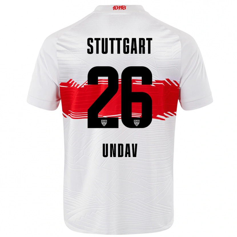 Danxen Mænd Deniz Undav #26 Hvid Rød Hjemmebane Spillertrøjer 2025/26 Trøje T-Shirt