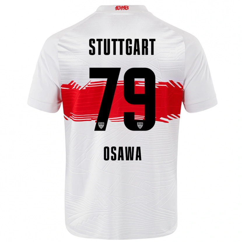 Danxen Mænd Haruka Ōsawa #79 Hvid Rød Hjemmebane Spillertrøjer 2025/26 Trøje T-Shirt