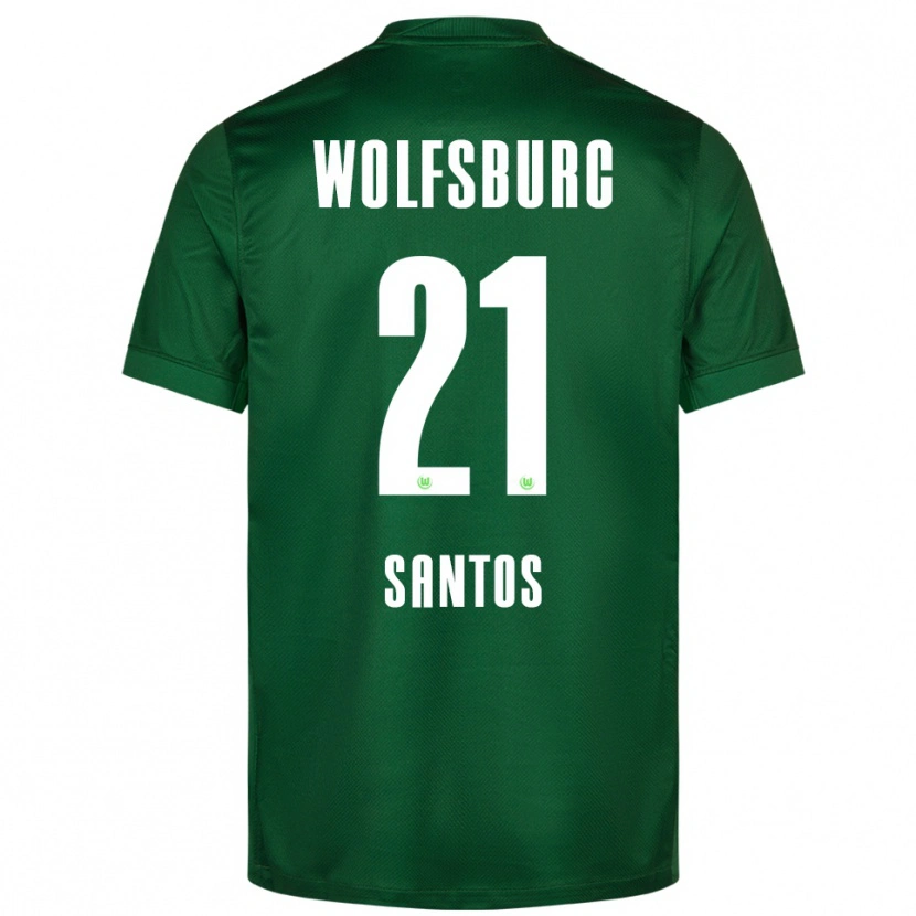 Danxen Mænd Leonardo Santos #21 Grøn Hvid Hjemmebane Spillertrøjer 2025/26 Trøje T-Shirt