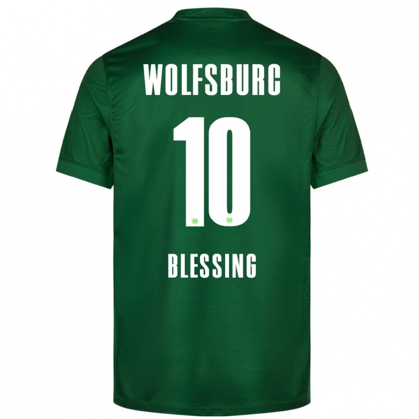 Danxen Mænd Èlisée Blessing #10 Grøn Hvid Hjemmebane Spillertrøjer 2025/26 Trøje T-Shirt