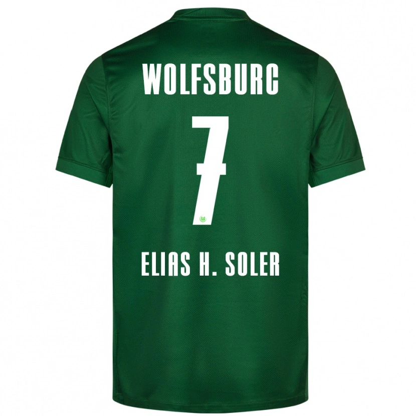 Danxen Mænd Elias Hernandez Soler #7 Grøn Hvid Hjemmebane Spillertrøjer 2025/26 Trøje T-Shirt