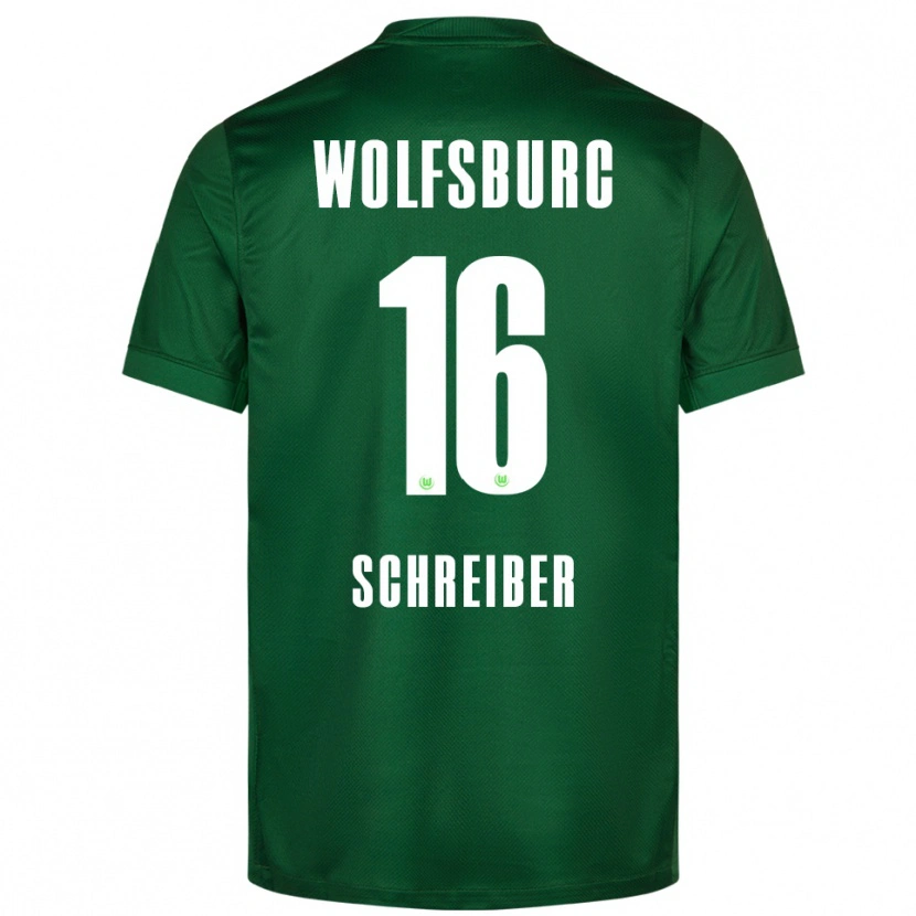 Danxen Mænd Maximilian Schreiber #16 Grøn Hvid Hjemmebane Spillertrøjer 2025/26 Trøje T-Shirt
