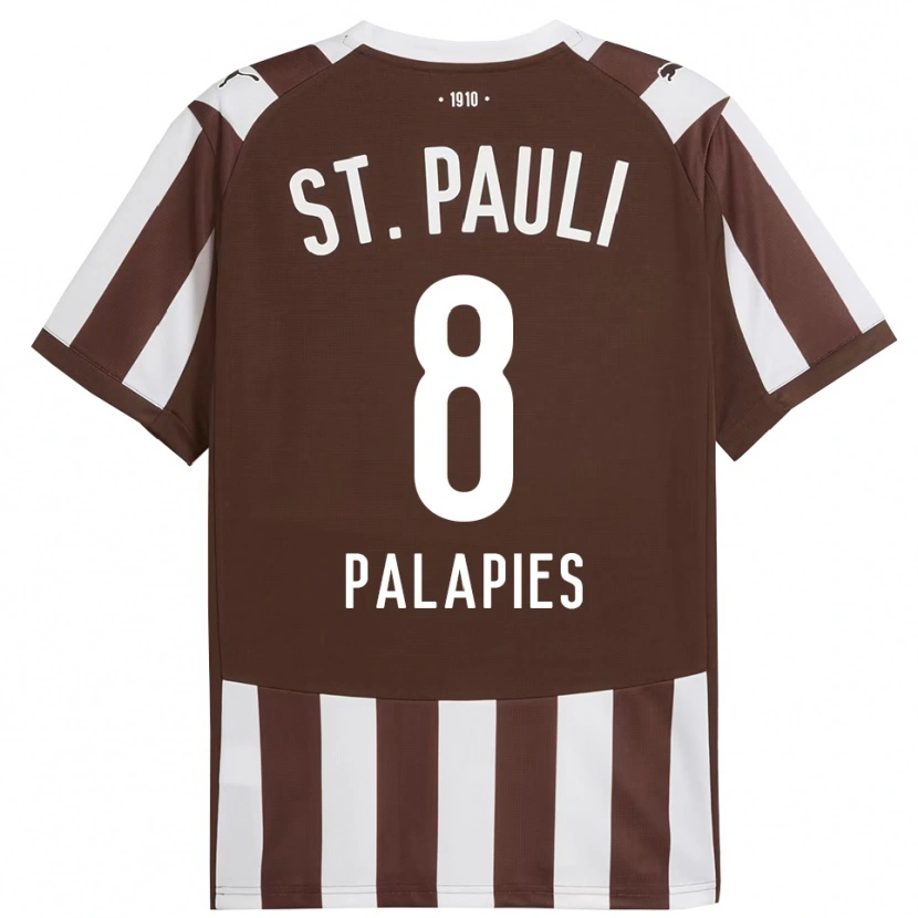Danxen Mænd Noah Palapies #8 Kaffe Hvid Hjemmebane Spillertrøjer 2025/26 Trøje T-Shirt