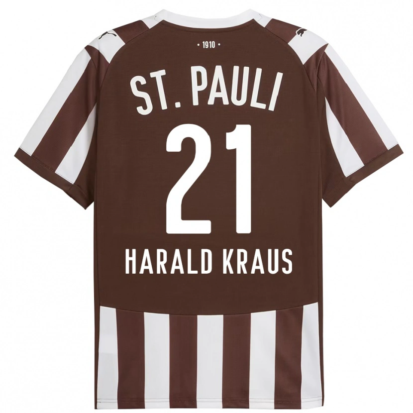 Danxen Mænd Stefan Harald Kraus #21 Kaffe Hvid Hjemmebane Spillertrøjer 2025/26 Trøje T-Shirt