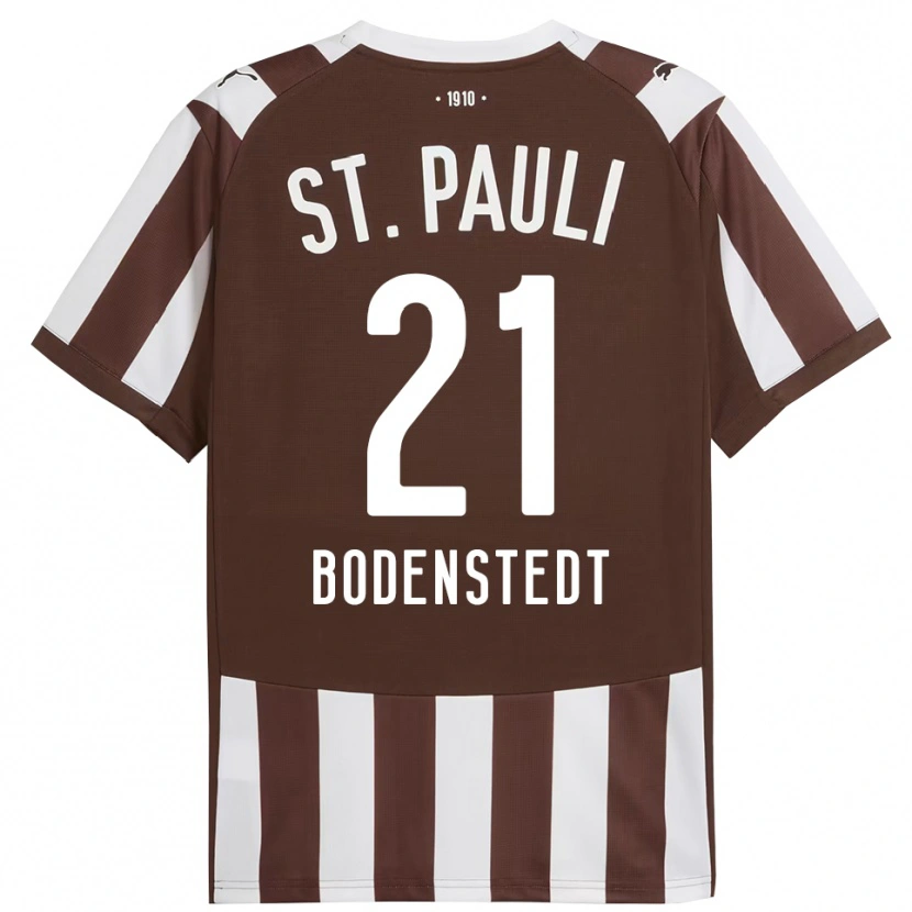 Danxen Mænd Paula Bodenstedt #21 Kaffe Hvid Hjemmebane Spillertrøjer 2025/26 Trøje T-Shirt