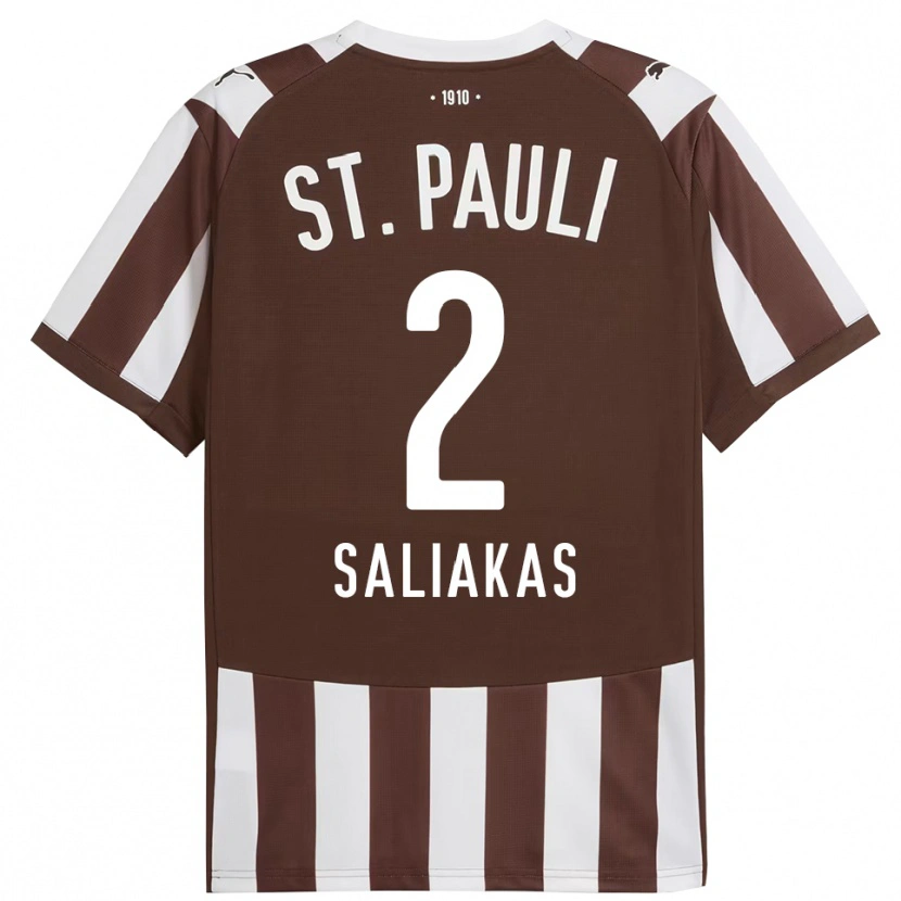 Danxen Mænd Manolis Saliakas #2 Kaffe Hvid Hjemmebane Spillertrøjer 2025/26 Trøje T-Shirt