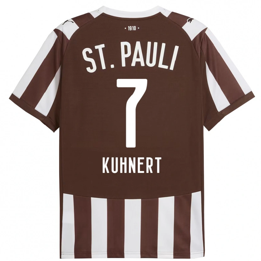 Danxen Mænd Carlotta Kuhnert #7 Kaffe Hvid Hjemmebane Spillertrøjer 2025/26 Trøje T-Shirt