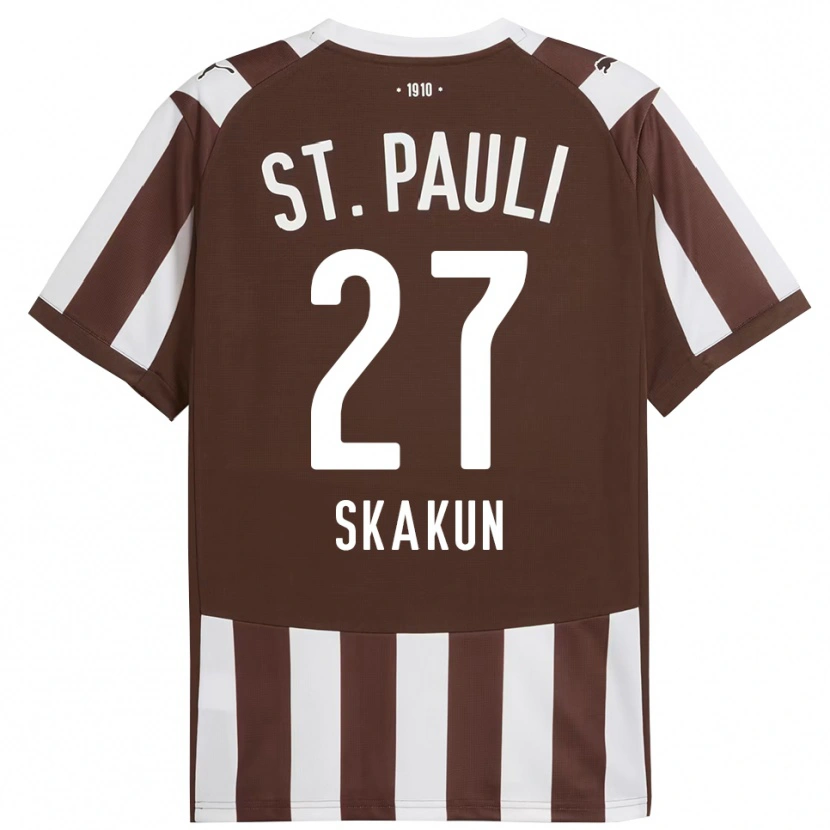 Danxen Mænd Oleg Skakun #27 Kaffe Hvid Hjemmebane Spillertrøjer 2025/26 Trøje T-Shirt