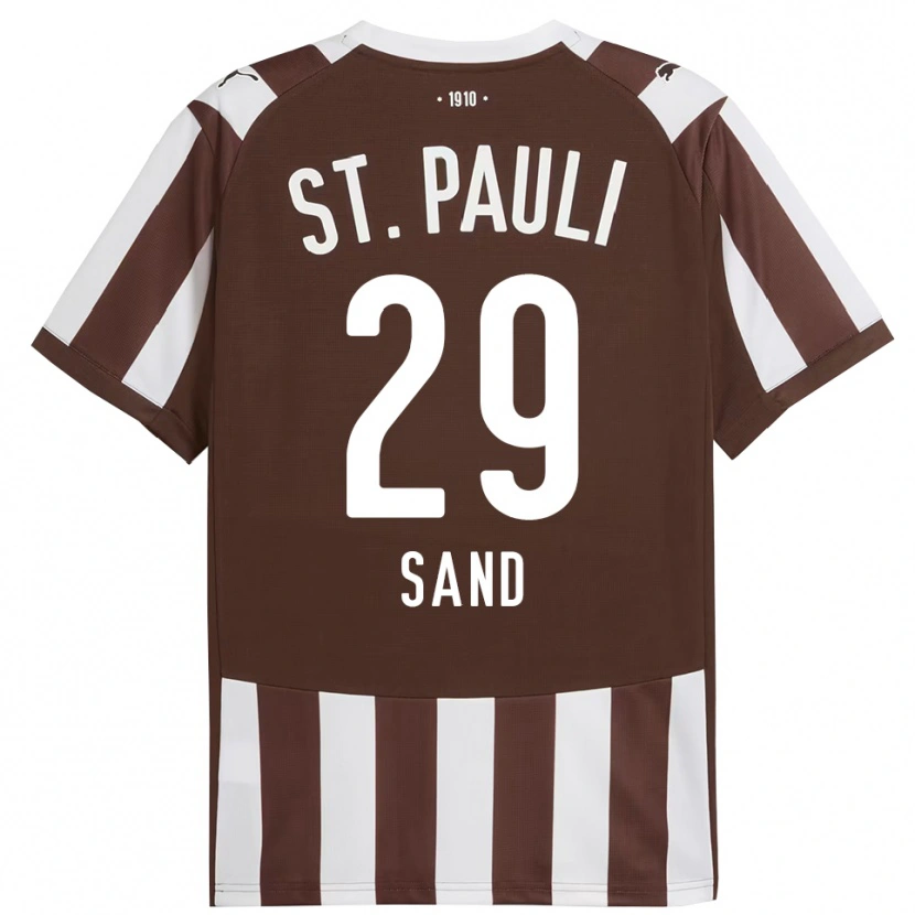 Danxen Mænd Christoffer Sand #29 Kaffe Hvid Hjemmebane Spillertrøjer 2025/26 Trøje T-Shirt