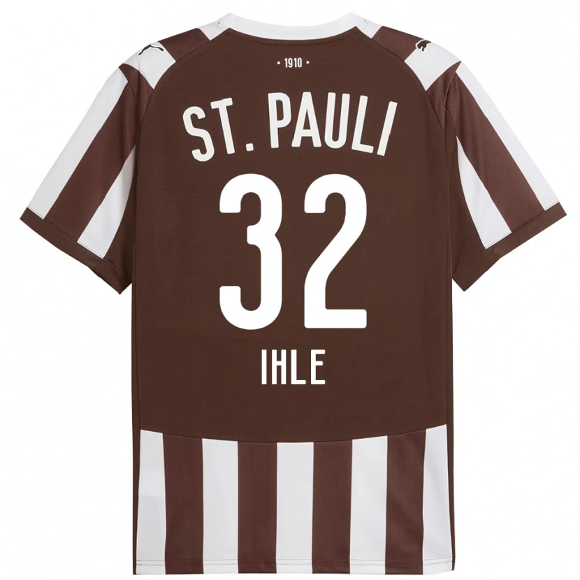 Danxen Mænd Friederike Ihle #32 Kaffe Hvid Hjemmebane Spillertrøjer 2025/26 Trøje T-Shirt