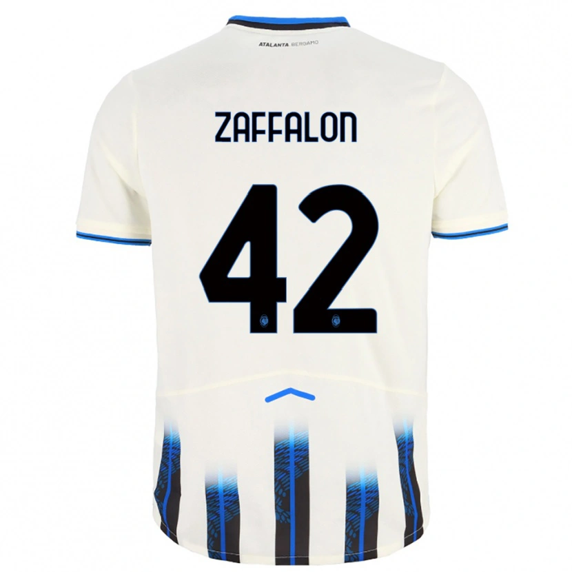 Danxen Mænd Lorenzo Zaffalon #42 Hvid Blå Udebane Spillertrøjer 2025/26 Trøje T-Shirt