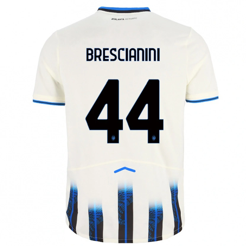 Danxen Mænd Marco Brescianini #44 Hvid Blå Udebane Spillertrøjer 2025/26 Trøje T-Shirt