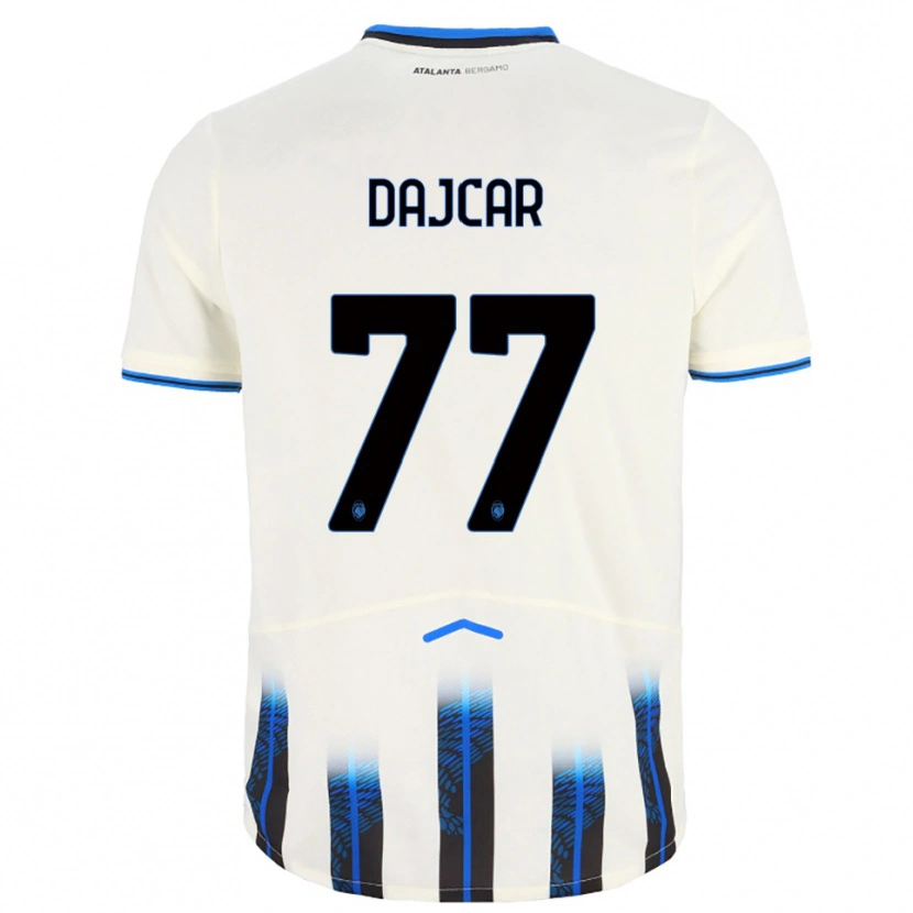 Danxen Mænd Matevz Dajcar #77 Hvid Blå Udebane Spillertrøjer 2025/26 Trøje T-Shirt