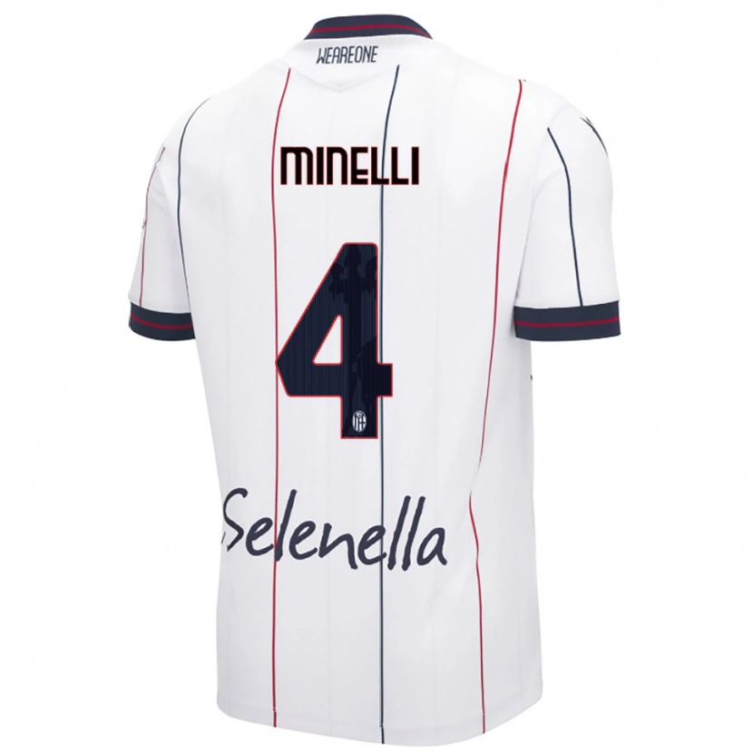 Danxen Mænd Leo Minelli #4 Hvid Kongeblå Udebane Spillertrøjer 2025/26 Trøje T-Shirt