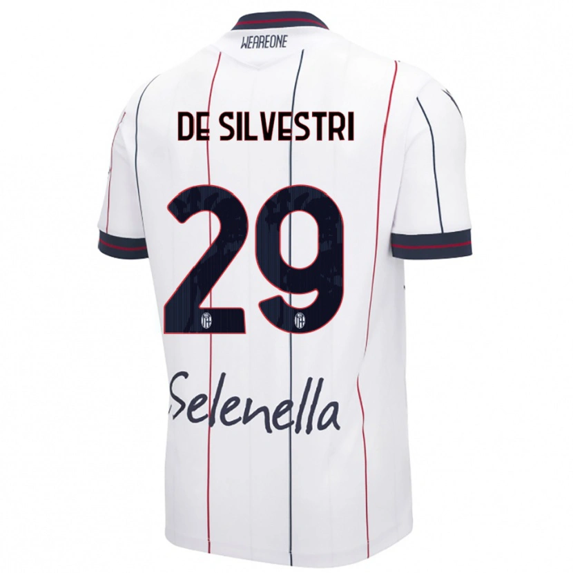 Danxen Mænd Lorenzo De Silvestri #29 Hvid Kongeblå Udebane Spillertrøjer 2025/26 Trøje T-Shirt
