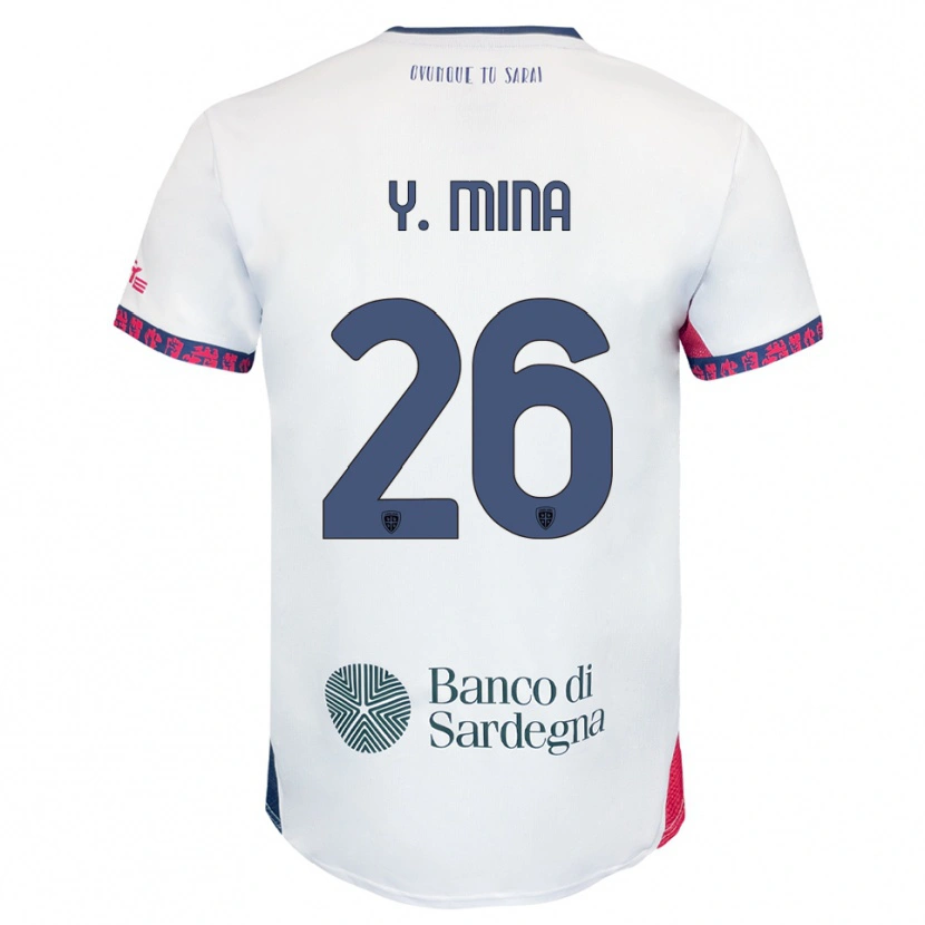 Danxen Mænd Yerry Mina #26 Hvid Navy Rød Udebane Spillertrøjer 2025/26 Trøje T-Shirt