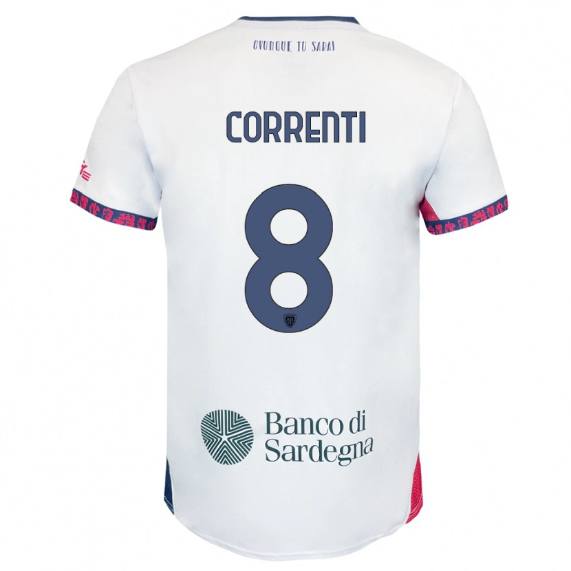 Danxen Mænd Gabriele Correnti #8 Hvid Navy Rød Udebane Spillertrøjer 2025/26 Trøje T-Shirt