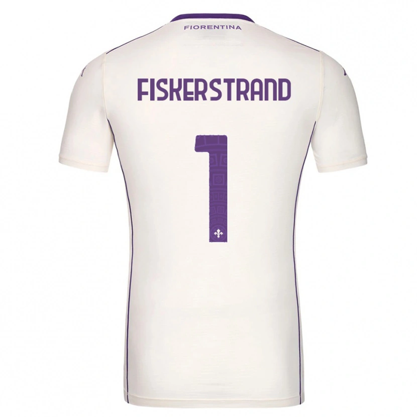 Danxen Mænd Cecilie Fiskerstrand #1 Hvid Lilla Rød Udebane Spillertrøjer 2025/26 Trøje T-Shirt