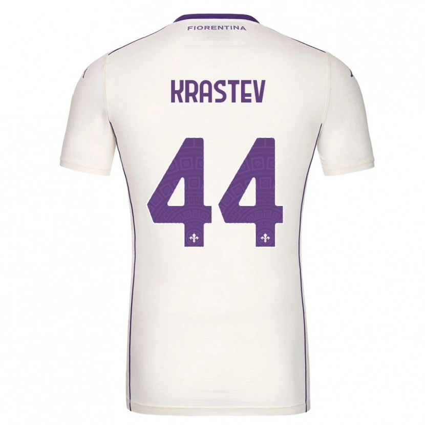 Danxen Mænd Dimo Krastev #44 Hvid Lilla Rød Udebane Spillertrøjer 2025/26 Trøje T-Shirt
