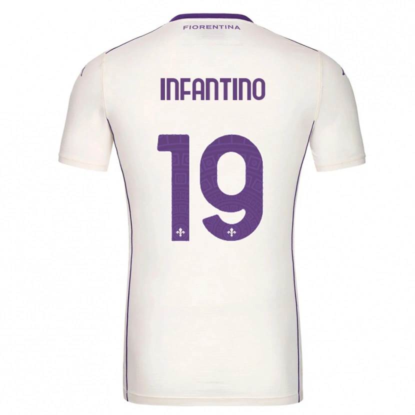 Danxen Mænd Gino Infantino #19 Hvid Lilla Rød Udebane Spillertrøjer 2025/26 Trøje T-Shirt