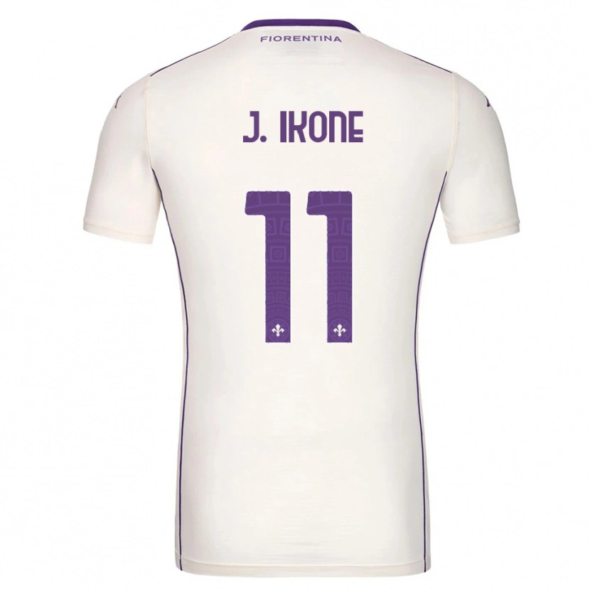 Danxen Mænd Jonathan Ikoné #11 Hvid Lilla Rød Udebane Spillertrøjer 2025/26 Trøje T-Shirt