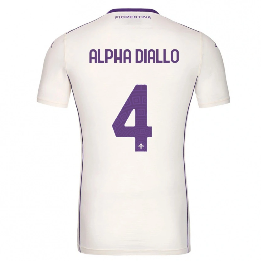 Danxen Mænd Mamadou Alpha Diallo #4 Hvid Lilla Rød Udebane Spillertrøjer 2025/26 Trøje T-Shirt