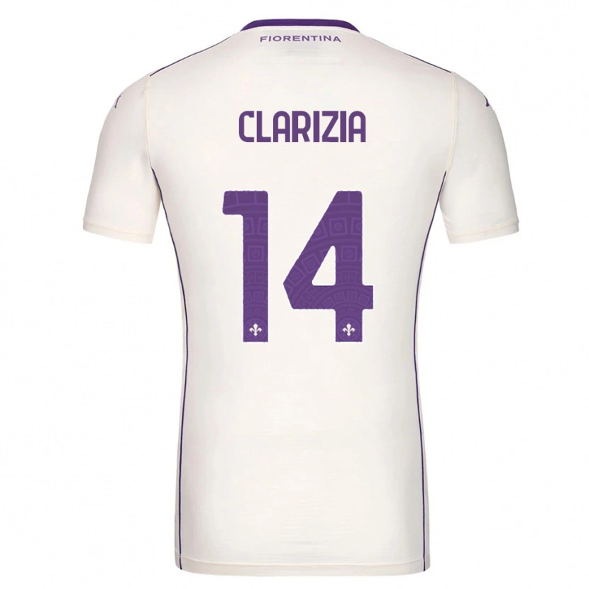 Danxen Mænd Leonardo Clarizia #14 Hvid Lilla Rød Udebane Spillertrøjer 2025/26 Trøje T-Shirt