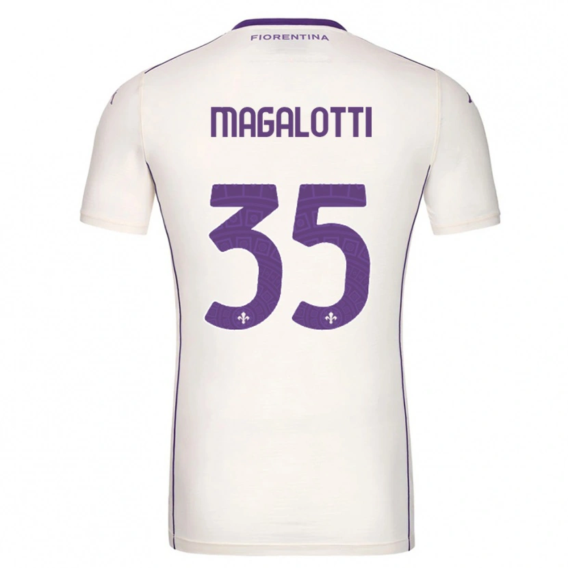 Danxen Mænd Mattia Magalotti #35 Hvid Lilla Rød Udebane Spillertrøjer 2025/26 Trøje T-Shirt