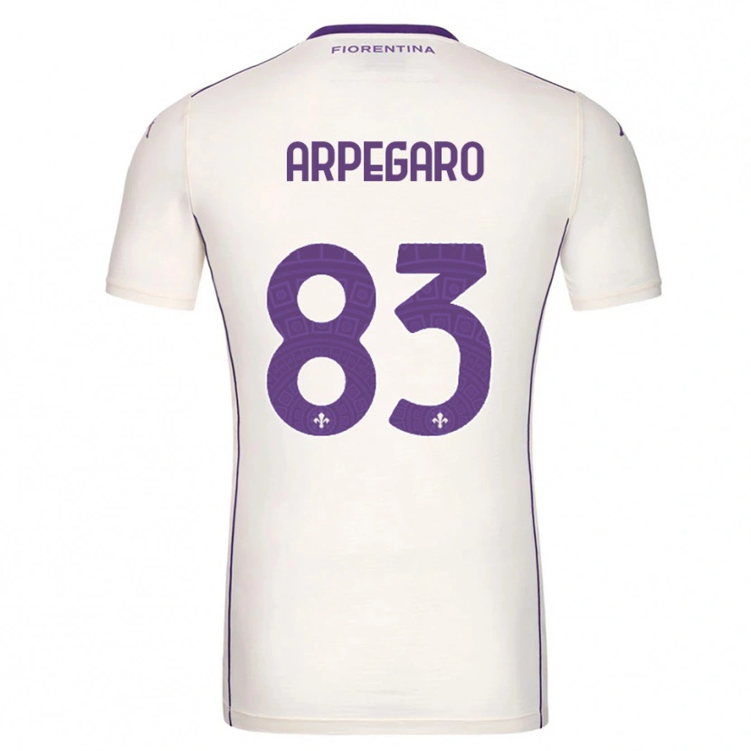 Danxen Mænd Sofia Arpegaro #83 Hvid Lilla Rød Udebane Spillertrøjer 2025/26 Trøje T-Shirt