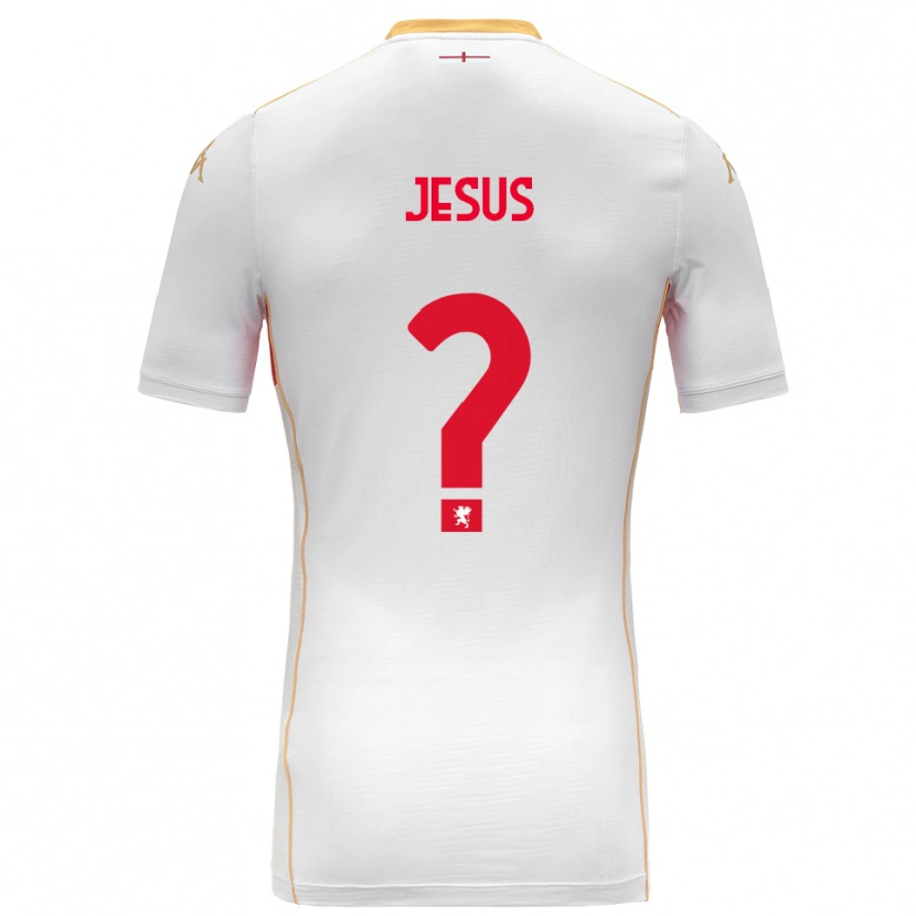 Danxen Mænd Elton Jesus #0 Hvid Rød Udebane Spillertrøjer 2025/26 Trøje T-Shirt