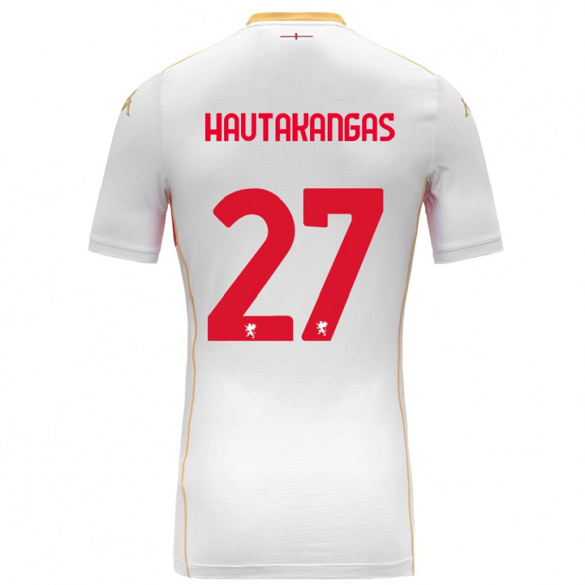 Danxen Mænd Pietu Hautakangas #27 Hvid Rød Udebane Spillertrøjer 2025/26 Trøje T-Shirt