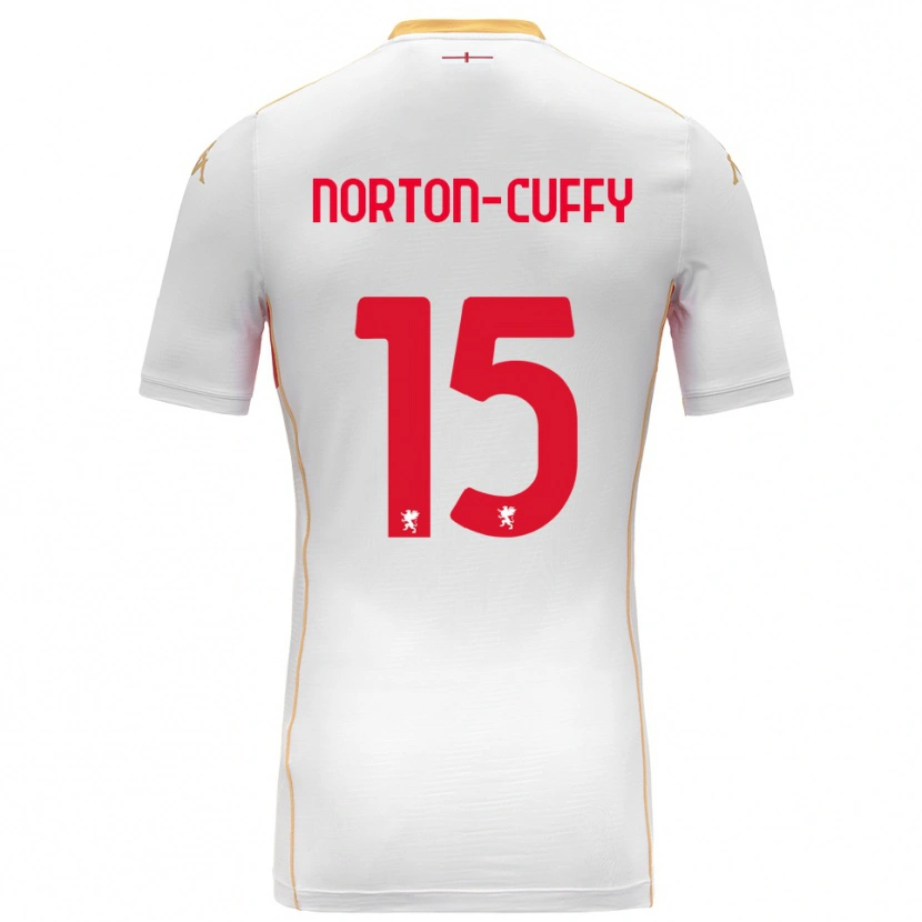 Danxen Mænd Brooke Norton-Cuffy #15 Hvid Rød Udebane Spillertrøjer 2025/26 Trøje T-Shirt