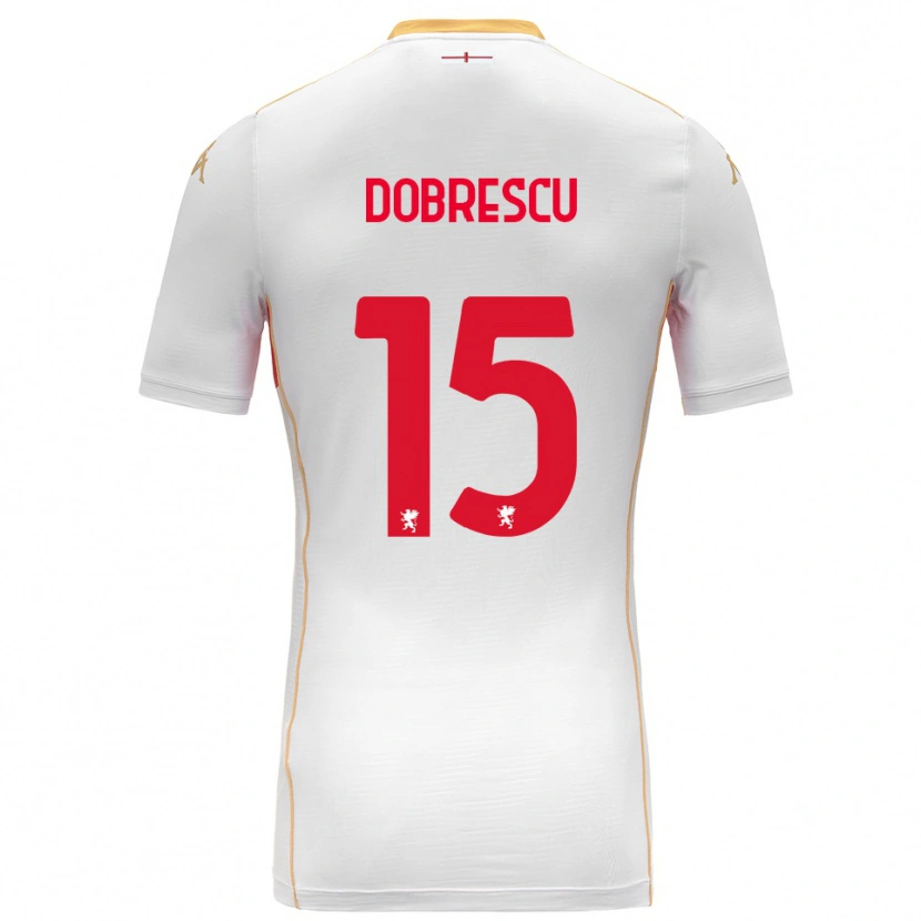 Danxen Mænd Ianis Dobrescu #15 Hvid Rød Udebane Spillertrøjer 2025/26 Trøje T-Shirt