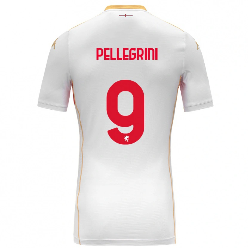 Danxen Mænd Fernando Pellegrini #9 Hvid Rød Udebane Spillertrøjer 2025/26 Trøje T-Shirt