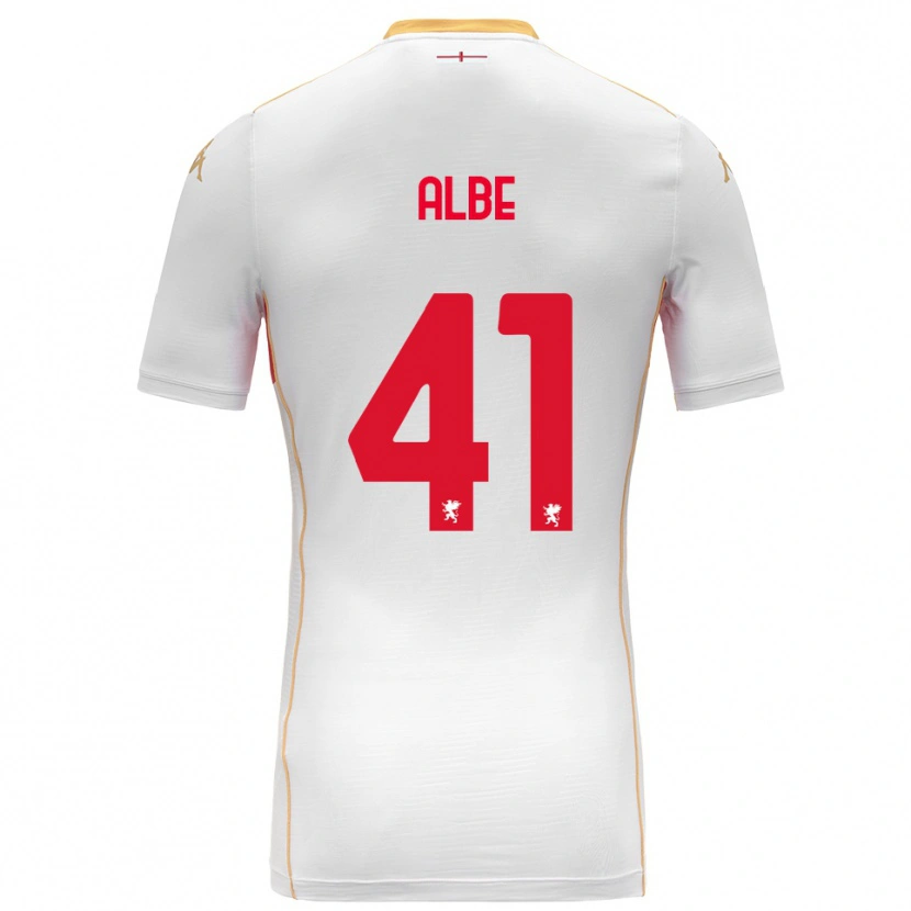 Danxen Mænd Salem Albè #41 Hvid Rød Udebane Spillertrøjer 2025/26 Trøje T-Shirt