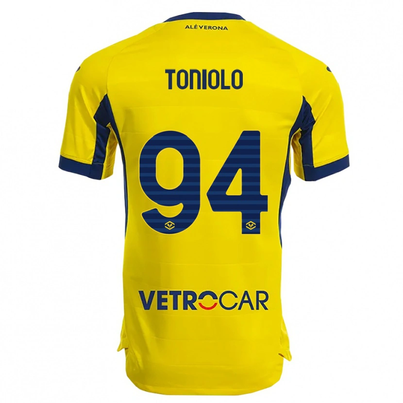 Danxen Mænd Giacomo Toniolo #94 Gul Navy Udebane Spillertrøjer 2025/26 Trøje T-Shirt