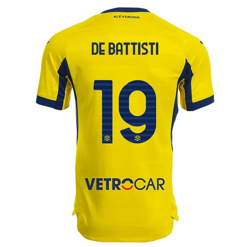 Danxen Mænd Davide De Battisti #19 Gul Navy Udebane Spillertrøjer 2025/26 Trøje T-Shirt
