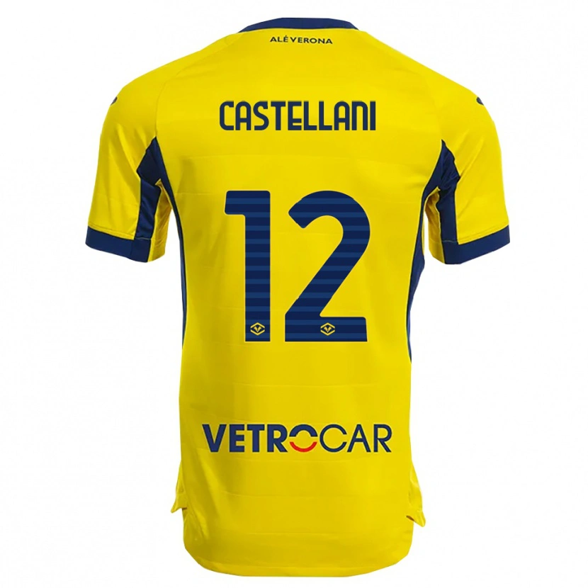Danxen Mænd Zeno Castellani #12 Gul Navy Udebane Spillertrøjer 2025/26 Trøje T-Shirt