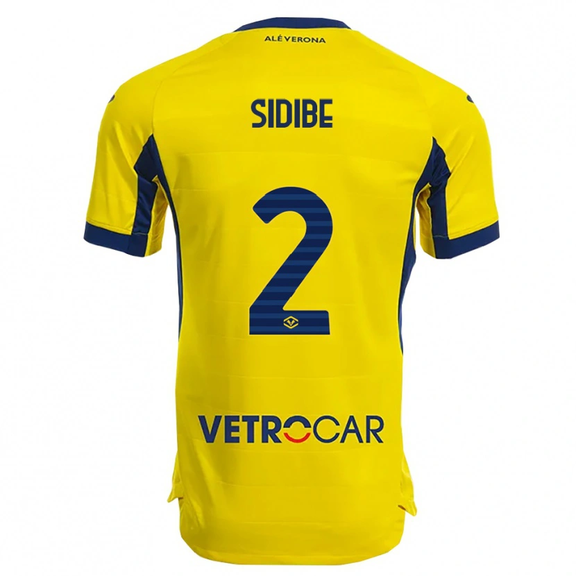 Danxen Mænd Amoro Sidibe #2 Gul Navy Udebane Spillertrøjer 2025/26 Trøje T-Shirt