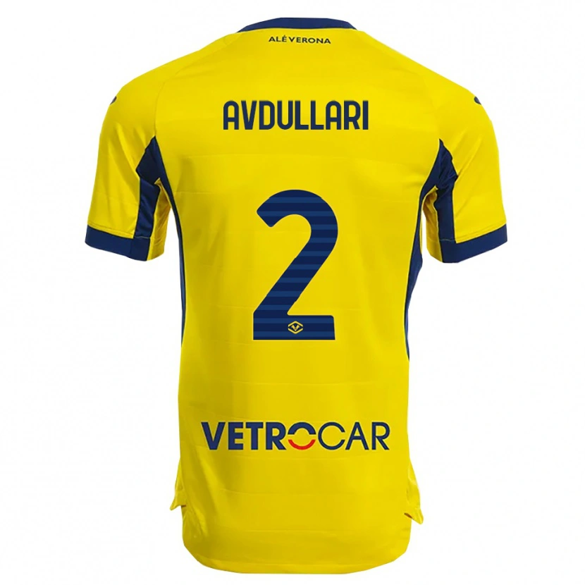 Danxen Mænd Davide Avdullari #2 Gul Navy Udebane Spillertrøjer 2025/26 Trøje T-Shirt